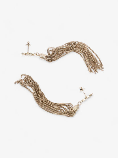 Saint Laurent Cassandre Tassel Earrings Gold Brass