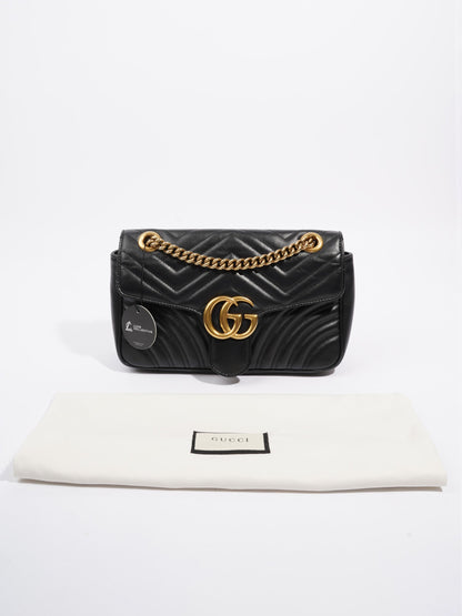 Gucci GG Marmont Flap Black Matelasse Leather Small