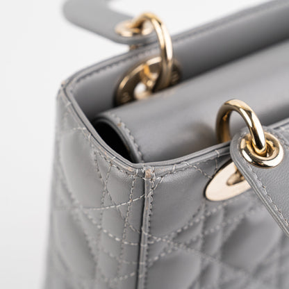 Lady Dior Small ABC Lambskin Grey