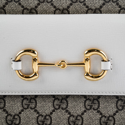 Gucci Horsebit Monogram White Crossbody Bag