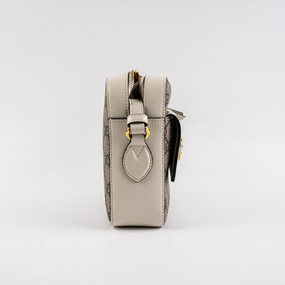 Gucci Horsebit Monogram White Crossbody Bag