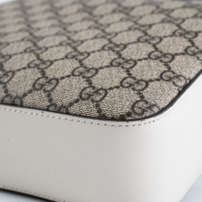 Gucci Horsebit Monogram White Crossbody Bag