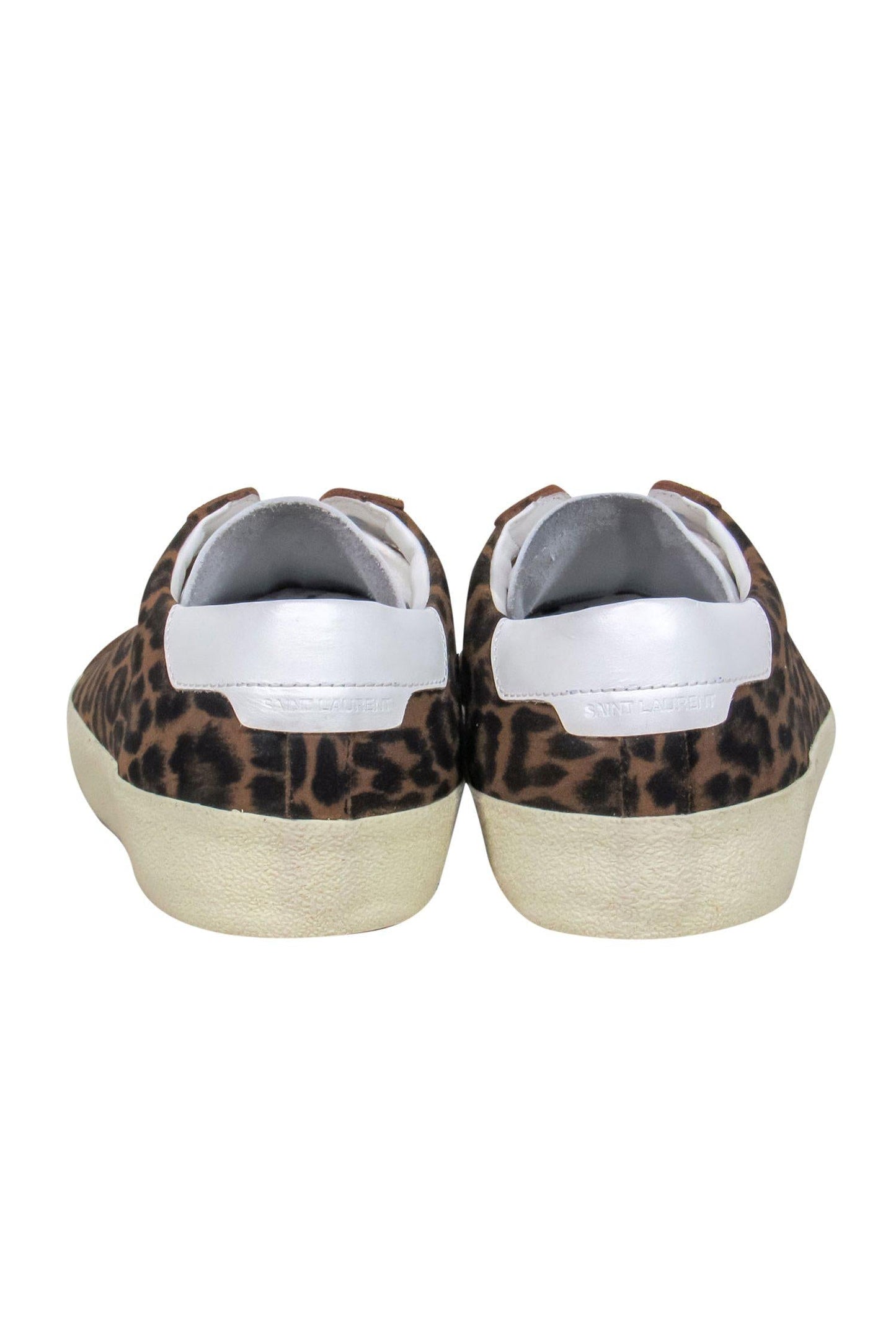 Saint Laurent - Brown Leopard Print Lace-Up Sneakers Sz 11