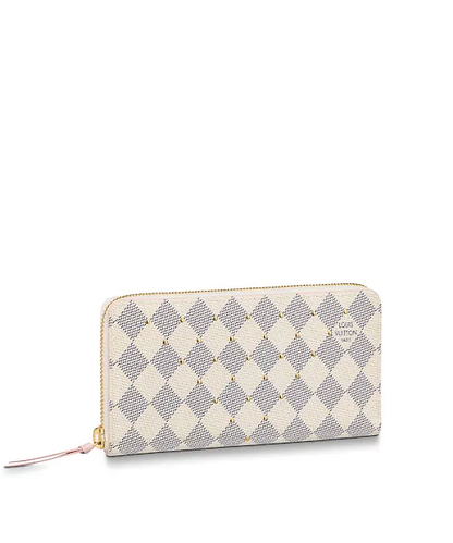 Louis Vuitton Clemence Wallet Damier Azur Canvas Rose Ballerine