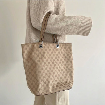 Gucci Beige Jacquard Tote