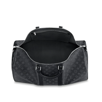 Louis Vuitton Keepall 55 Bandouliere Duffel Bag Monogram Eclipse Canvas