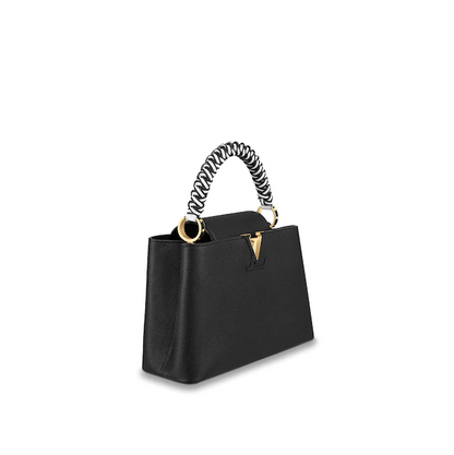 Louis Vuitton Capucine PM Handbag Taurillon Leather Noir/Blanc