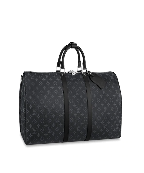 Louis Vuitton Keepall 55 Bandouliere Duffel Bag Monogram Eclipse Canvas