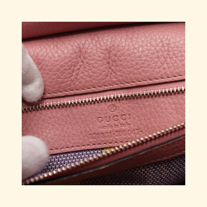 Gucci Daily Bamboo Handbag Leather Pink