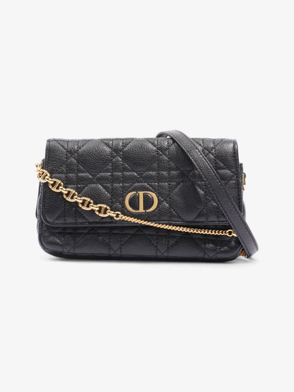Christian Dior Caro Pouch Black Calfskin Leather