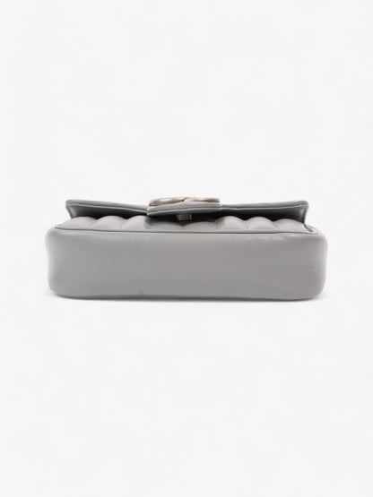 Gucci GG Marmont Grey Matelasse Leather Super Mini