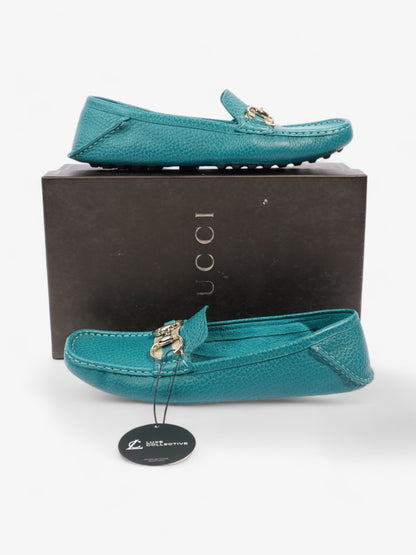 Gucci Horsebit Slip On Loafers Turquoise Blue  Leather EU 39 UK 6