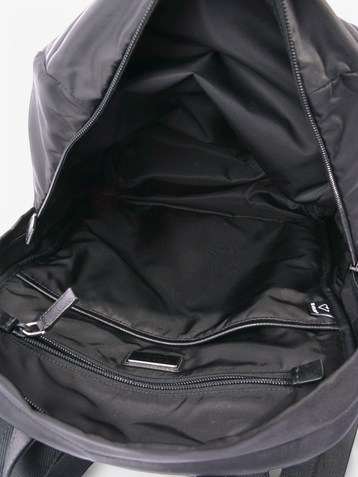 Prada Triangle Logo Backpack Black Re Nylon
