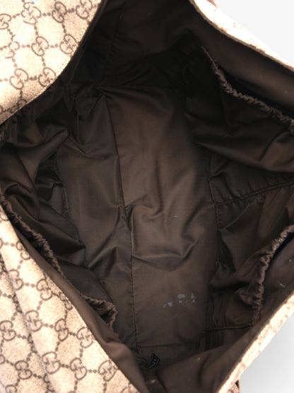 Gucci Baby Changing Bag Beige And Ebony GG Supreme Coated Canvas