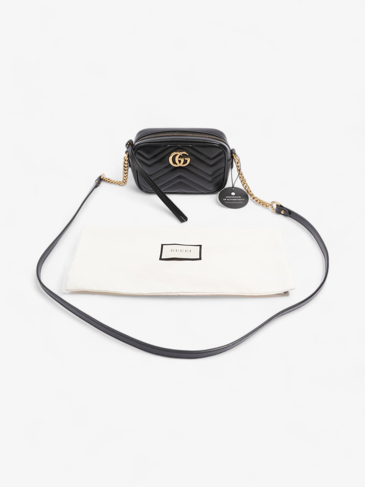 Gucci GG Marmont Black Matelasse Leather Mini