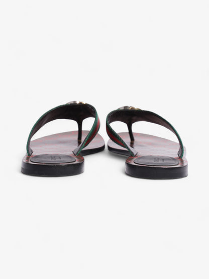 Gucci GG Thong Web Sandal Red / Green Canvas EU 39 UK 6