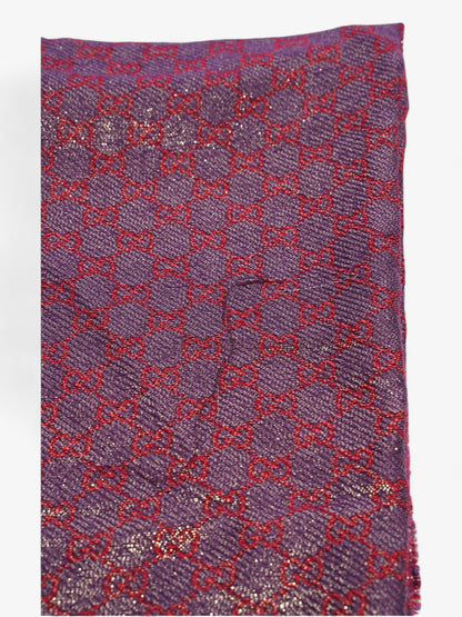 Gucci GG Scarf Purple / Red Silk