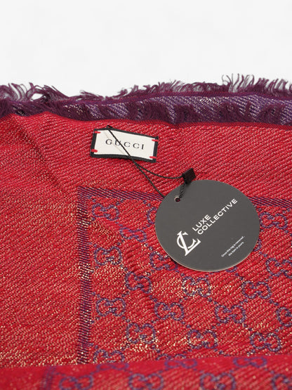 Gucci GG Scarf Purple / Red Silk