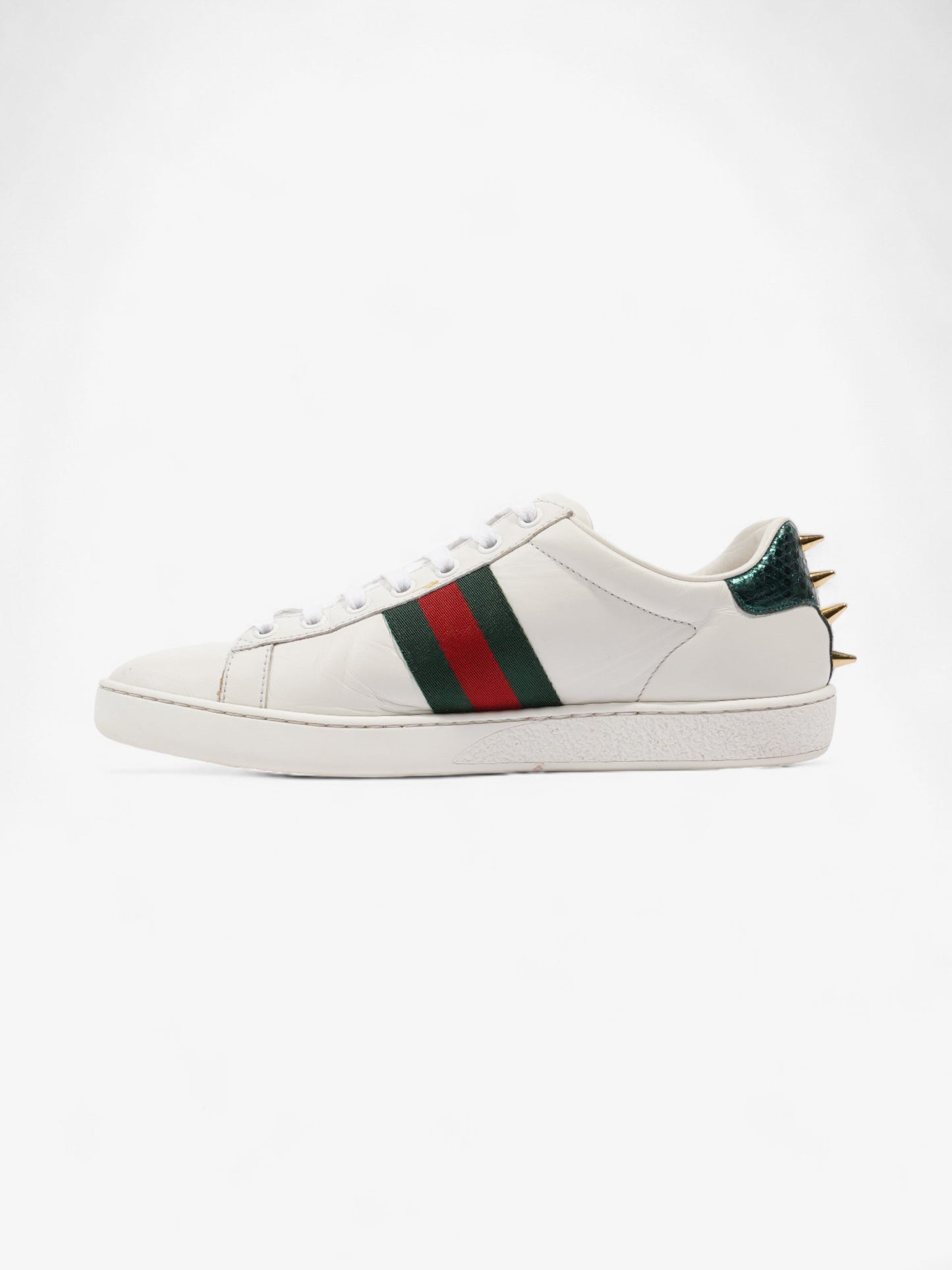 Gucci Ace Studded Sneakers White / Green / Red Leather EU 38 UK 5