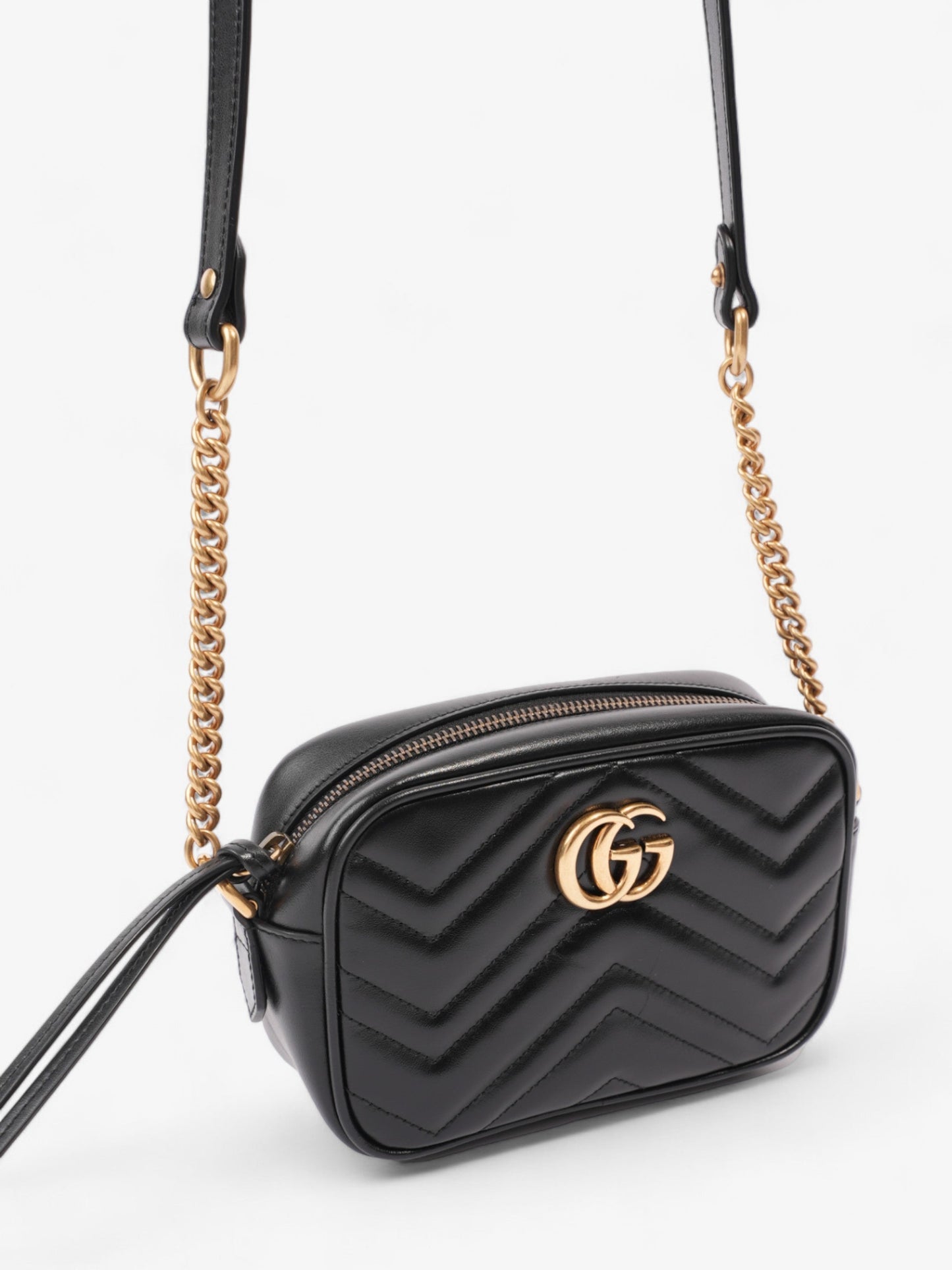 Gucci GG Marmont Black Matelasse Leather Mini
