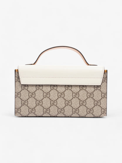 Gucci Padlock Top Handle GG Supreme / Cream / Mustard Calfskin Leather Mini