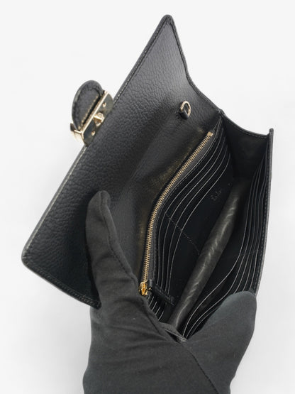 Gucci Interlocking G Chain Wallet Black Leather