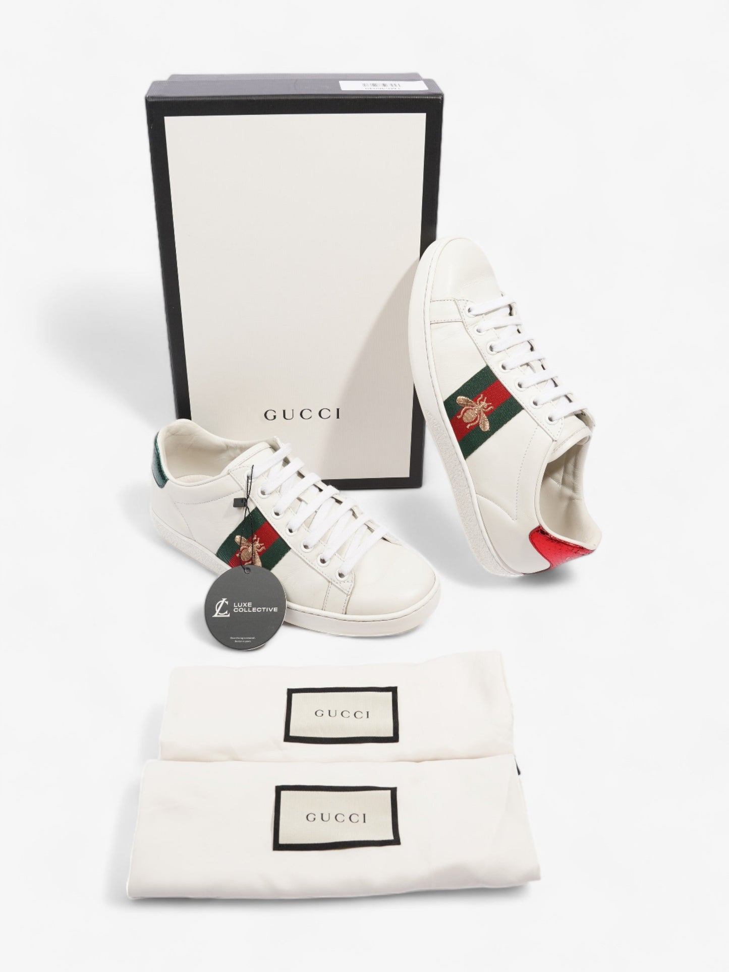 Gucci Ace Embroidered Bee White / Green / Red Leather EU 35.5 UK 2.5