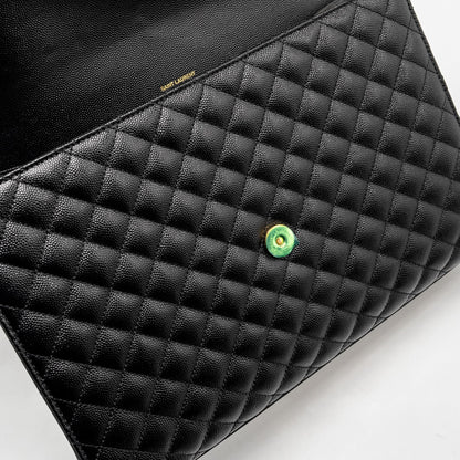 Saint Laurent Large Envelope Bag Calfskin Black GHW