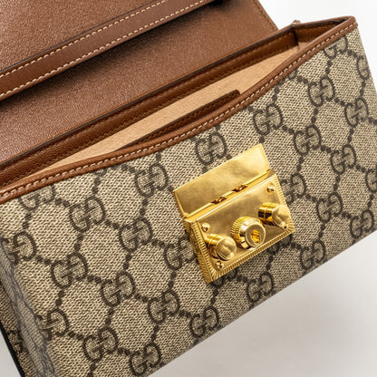 Gucci Mini Padlock Top Handle Shoulder Bag GG Supreme Canvas