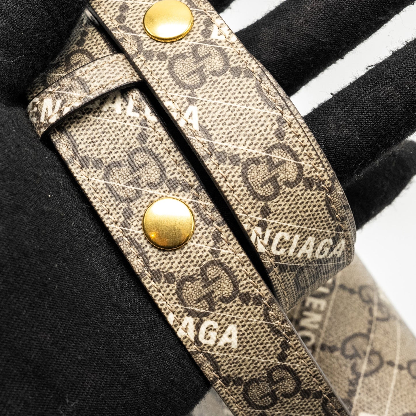 Gucci x Balenciaga Horsebit 1955 Bag GG Supreme/Balenciaga Print Canvas