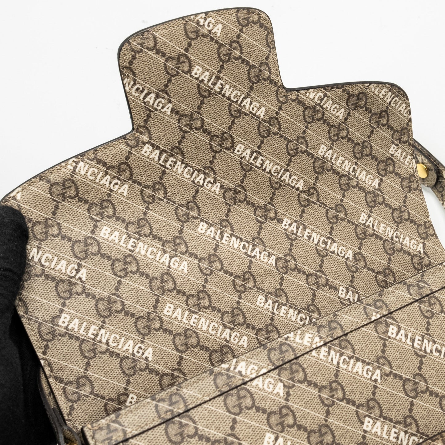 Gucci x Balenciaga Horsebit 1955 Bag GG Supreme/Balenciaga Print Canvas
