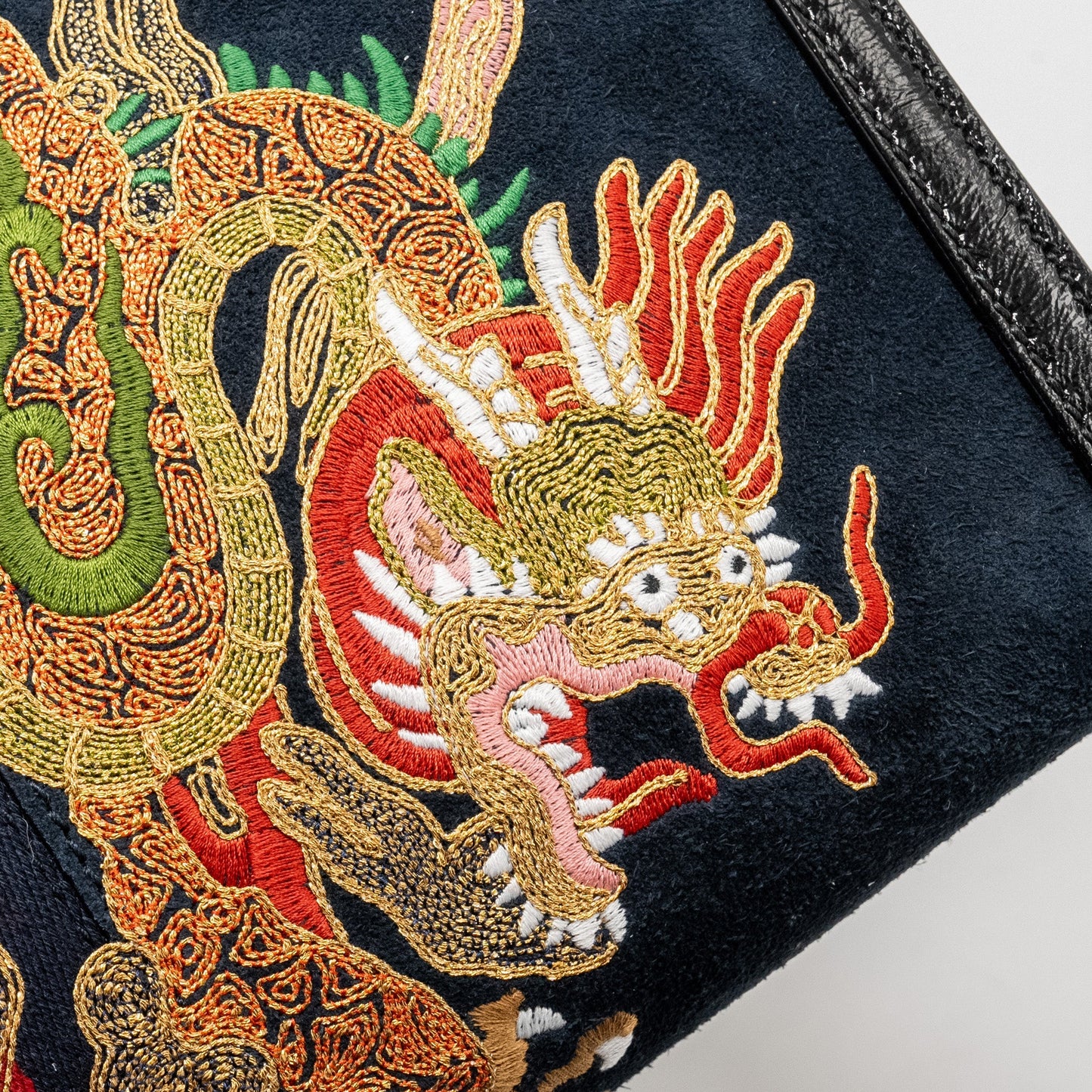 Gucci Ophidia Chain Bag Dragon Embroidered Suede Blue/Black/Multicolour