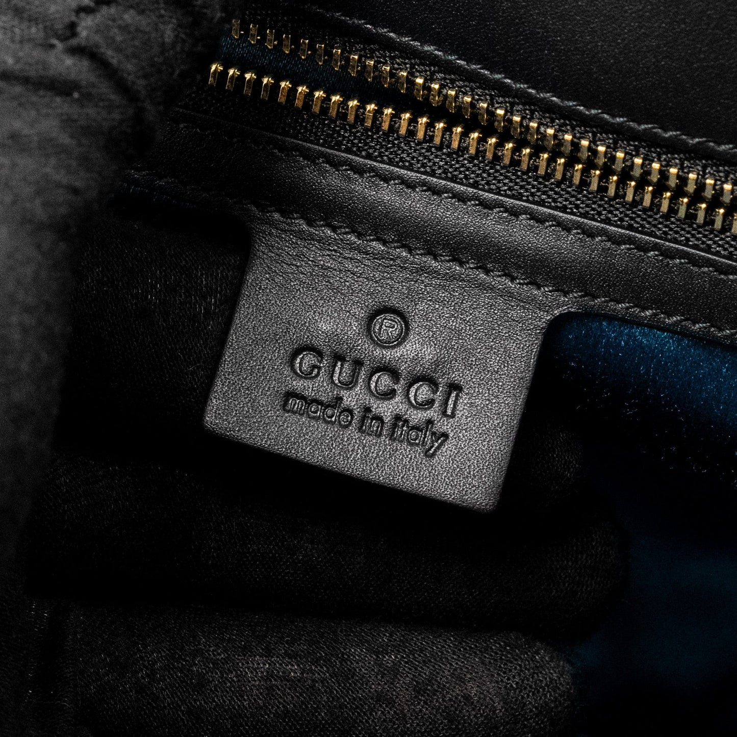 Gucci Ophidia Chain Bag Dragon Embroidered Suede Blue/Black/Multicolour
