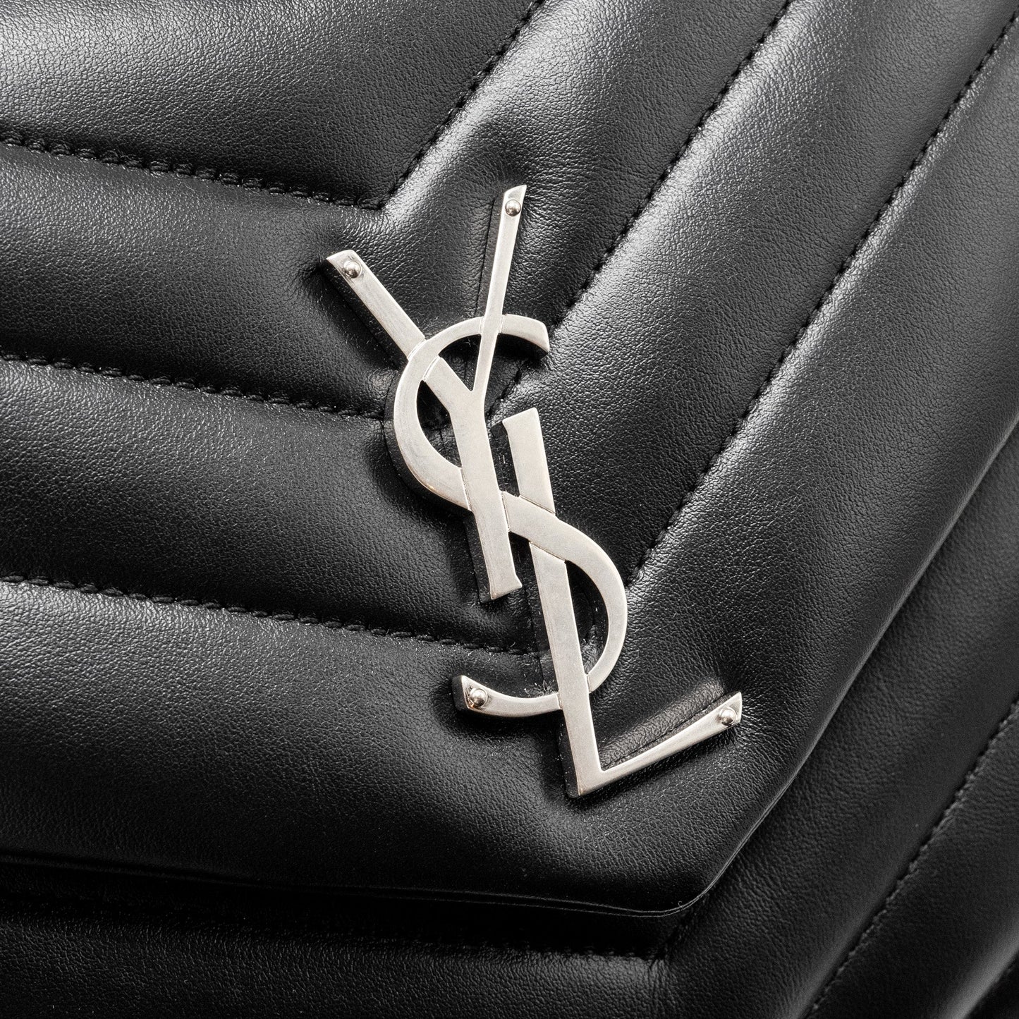 Saint Laurent Medium LouLou Shoulder Bag Calfskin Black SHW