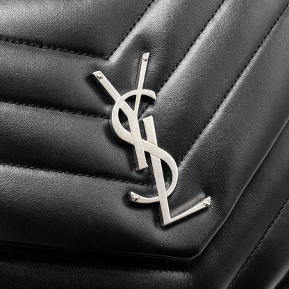 Saint Laurent Medium LouLou Shoulder Bag Calfskin Black SHW