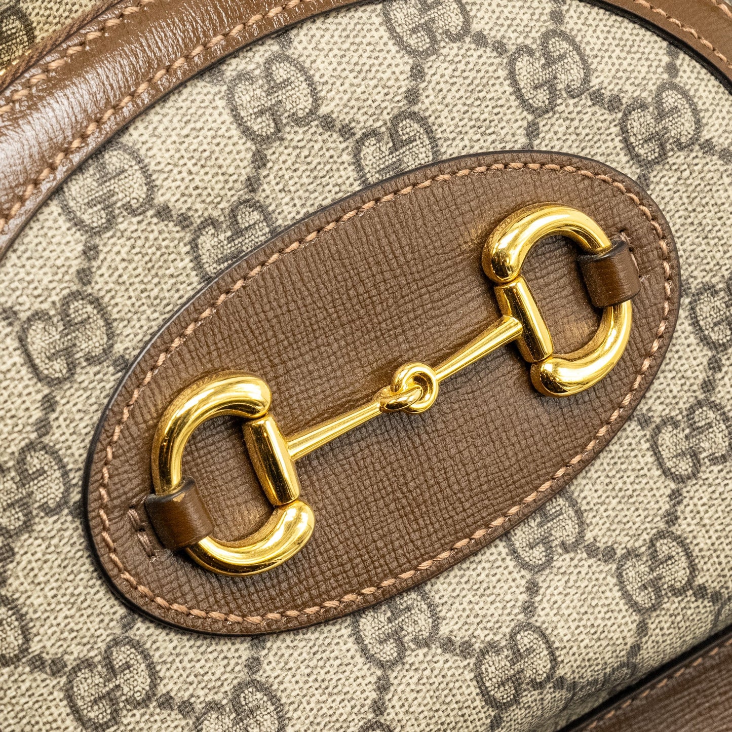 Gucci 1955 Horsebit backpack GG supreme canvas / calfskin brown