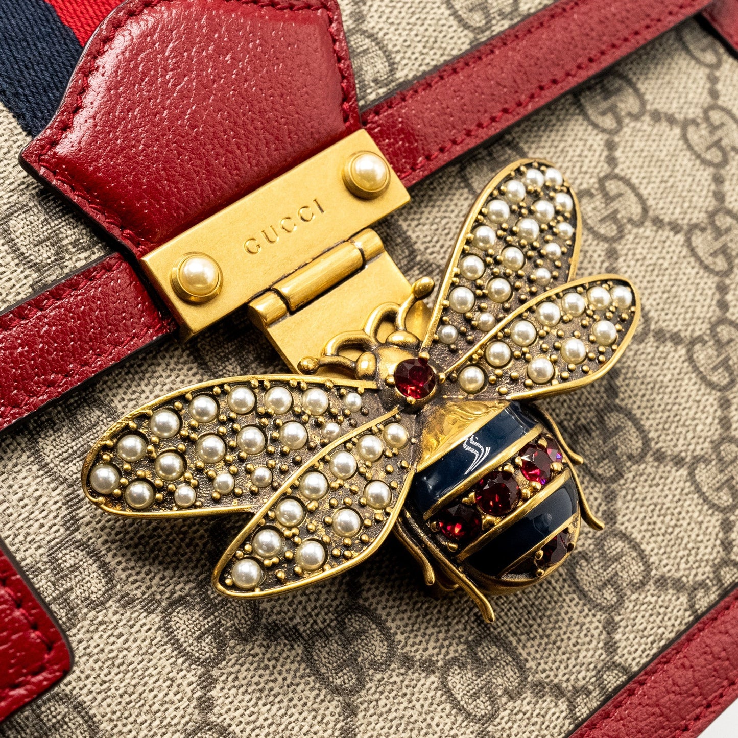 Gucci Queen Margaret Top Handle Bag GG Supreme Canvas Red/ Multicolour