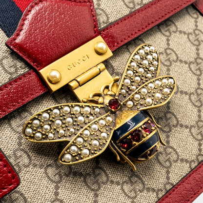 Gucci Queen Margaret Top Handle Bag GG Supreme Canvas Red/ Multicolour