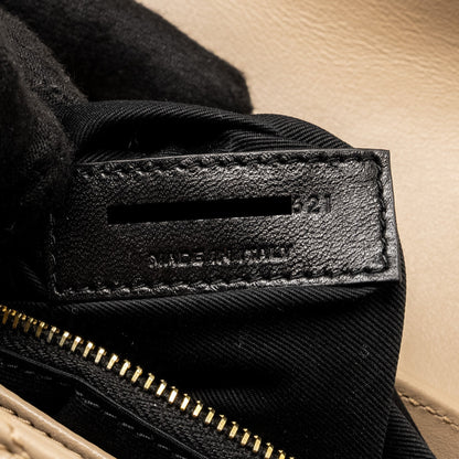 SAINT LAURENT / YSL Toy LouLou Quilted Shoulder Bag Calfskin Beige GHW