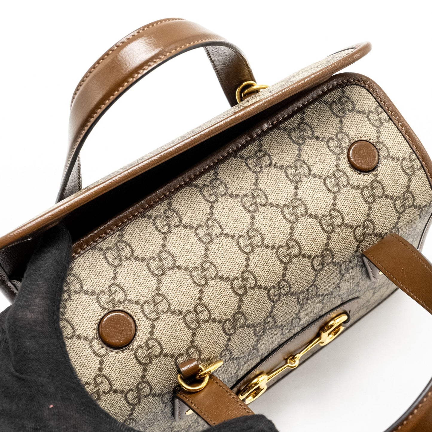 Gucci Top Handle Horsebit 1955 Bag GG Supreme Canvas