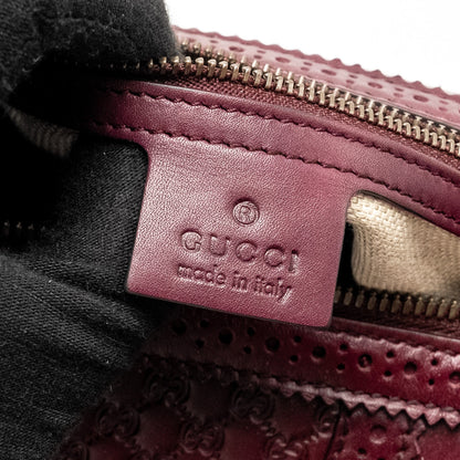 Gucci Vintage Duilio Brogue Boston Bag Calfskin Burgundy