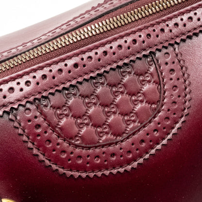 Gucci Vintage Duilio Brogue Boston Bag Calfskin Burgundy