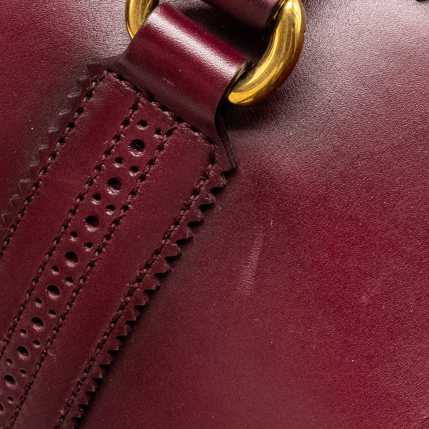 Gucci Vintage Duilio Brogue Boston Bag Calfskin Burgundy