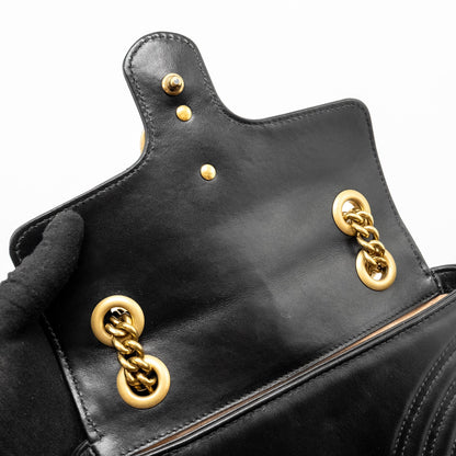Gucci Mini GG Marmont Shoulder Bag Calfskin Black
