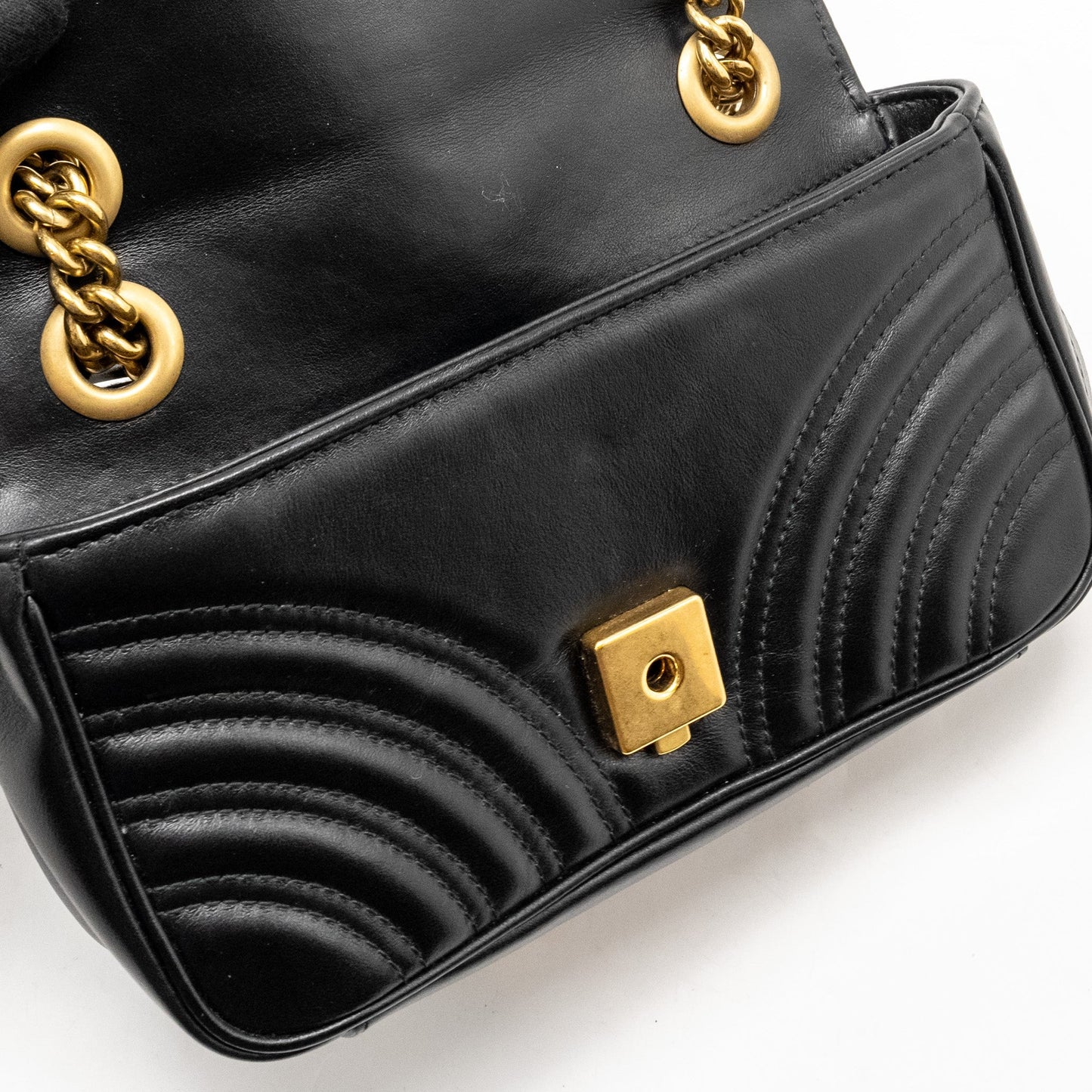 Gucci Mini GG Marmont Shoulder Bag Calfskin Black