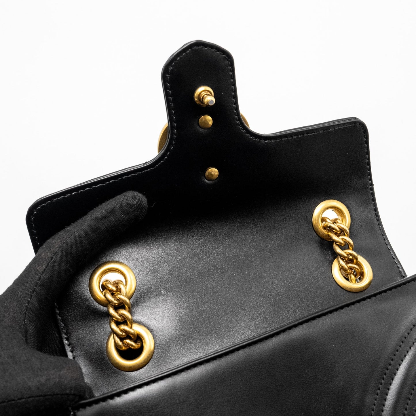 Gucci Mini GG Marmont Shoulder Bag Calfskin Black