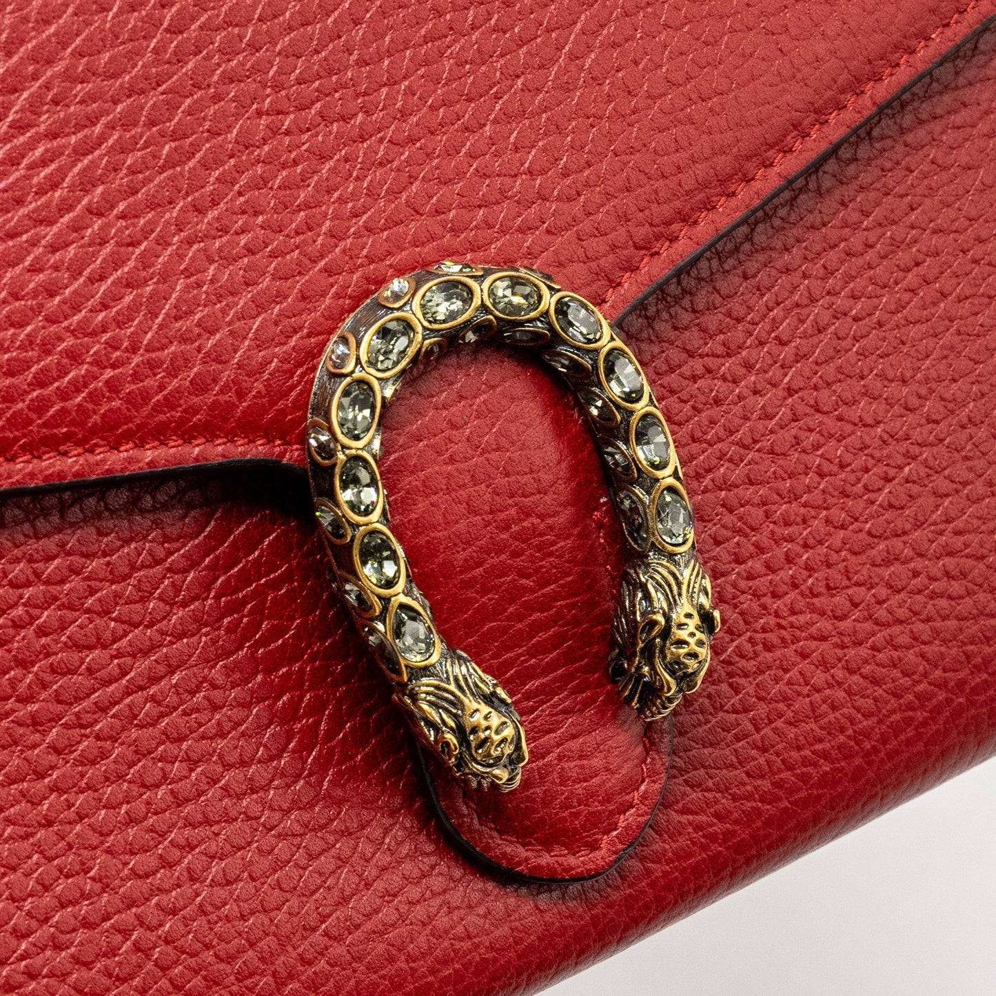 Gucci Dionysus Wallet On Chain Calfskin Red Multicolour Hardware