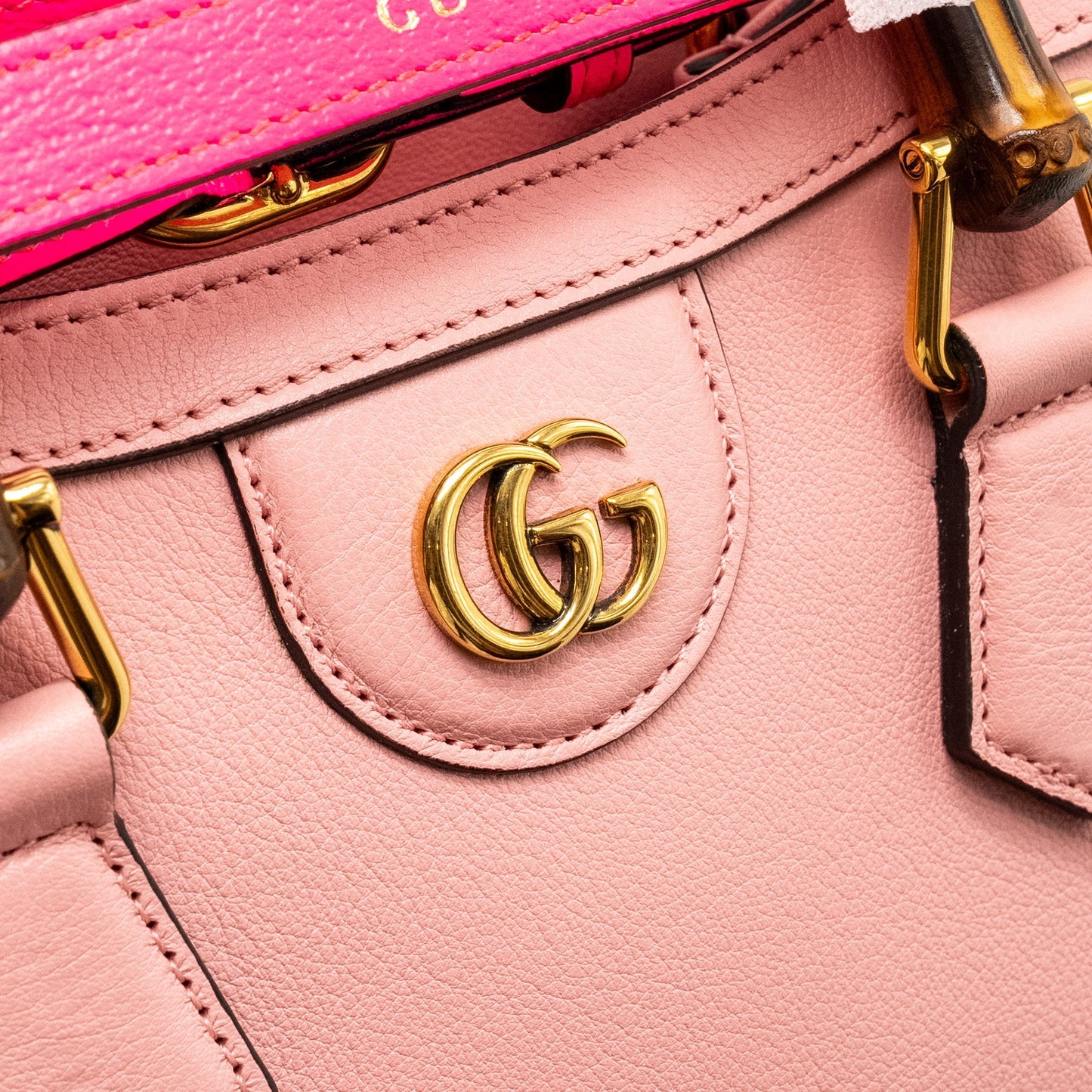 Gucci Mini Diana Bamboo Tote Bag Leather Pink