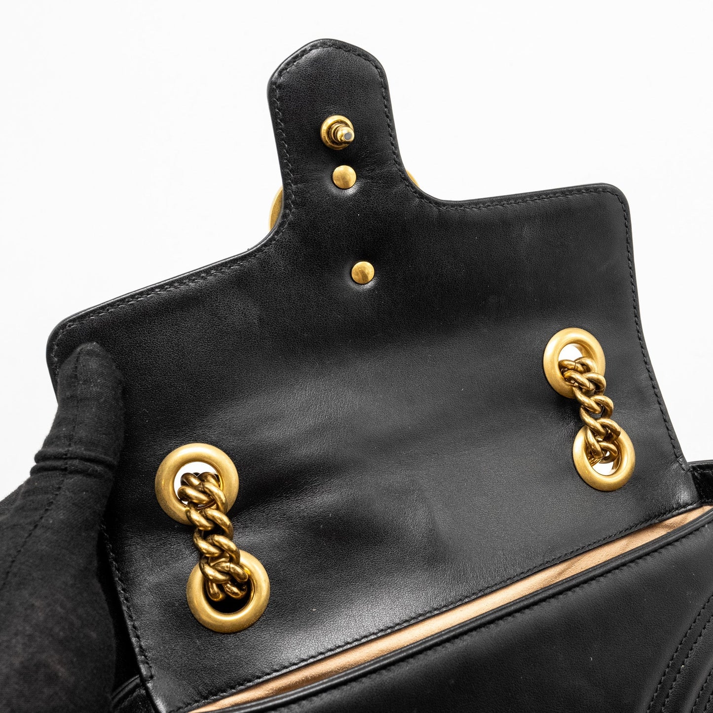 Gucci Mini GG Marmont Shoulder Bag Calfskin Black