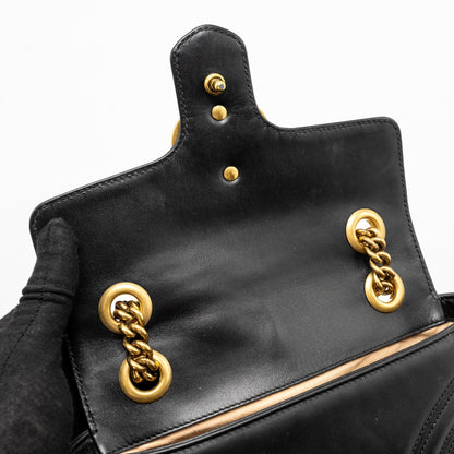 Gucci Mini GG Marmont Shoulder Bag Calfskin Black